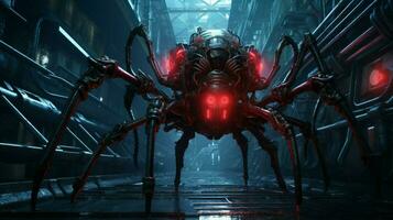 zoömorfisme van spin verbazingwekkend cyberpunk thema foto