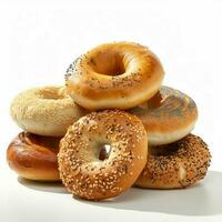 bagels met transparant achtergrond hoog kwaliteit ultra hd foto