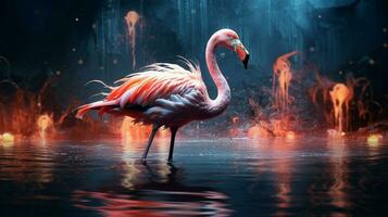 episch hyperrealistisch foto van een flamingo hd behang