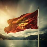 vlag van Montenegro hoog kwaliteit 4k ult foto