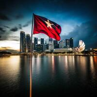 vlag van Singapore hoog kwaliteit 4k ultra foto