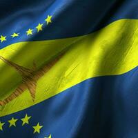 vlag van Solomon eilanden de hoog kwal foto