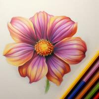 bloem tekening hoog kwaliteit 4k ultra hd hdr foto