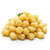 gnocchi met wit achtergrond hoog kwaliteit ultra hd foto