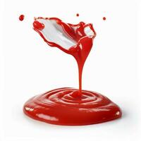 ketchup met wit achtergrond hoog kwaliteit ultra hd foto