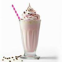 foto van milkshake met Nee achtergrond met wit