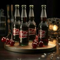 Product schoten van Coca Cola zwart kers vanille foto