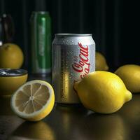 Product schoten van eetpatroon cokes met citroen hoog kwal foto