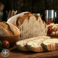 Product schoten van Italiaans brood hoog kwaliteit 4k u foto