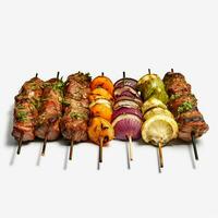 Product schoten van foto van kabobs met Nee backgrou