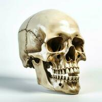 skelet hoofd met wit achtergrond hoog kwaliteit foto