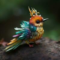 een klein kleurrijk schepsel met Vleugels foto