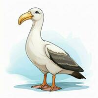albatros 2d tekenfilm vector illustratie Aan wit backgrou foto