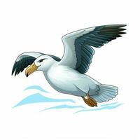 albatros 2d tekenfilm vector illustratie Aan wit backgrou foto