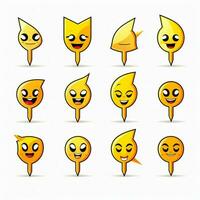 pijl emoji's 2d tekenfilm vector illustratie Aan wit backg foto