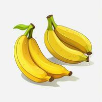 bananen 2d vector illustratie tekenfilm in wit achtergrond foto