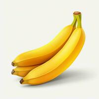 banaan 2d tekenfilm illustraton Aan wit achtergrond hoog qua foto