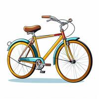 fiets 2d tekenfilm vector illustratie Aan wit achtergrond foto