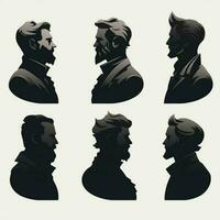 bustes in silhouet 2d tekenfilm illustraton Aan wit achtergr foto