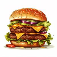 hamburgers 2d vector illustratie tekenfilm in wit achtergrond foto