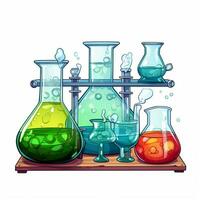 chemie reeks 2d tekenfilm illustraton Aan wit achtergrond h foto