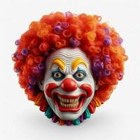 clown gezicht emoji Aan wit achtergrond hoog kwaliteit 4k hdr foto