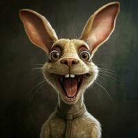 komisch dieren met floppy oren en groot glimlacht foto