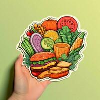 creëren een sticker met een verrukkelijk voedsel illustratie foto