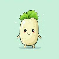 daikon 2d vector illustratie tekenfilm in wit achtergrond foto