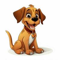 hond 2d tekenfilm vector illustratie Aan wit achtergrond hoog foto