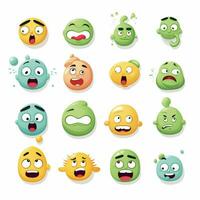 emotie emoji's 2d tekenfilm vector illustratie Aan wit bac foto