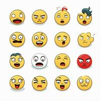 emotioneel gezichten emoji's 2d tekenfilm vector illustratie Aan w foto