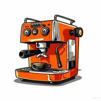 espresso machine 2d tekenfilm vector illustratie Aan wit b foto