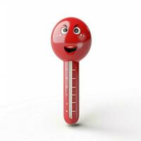 gezicht met thermometer emoji Aan wit achtergrond hoog kwaliteit foto