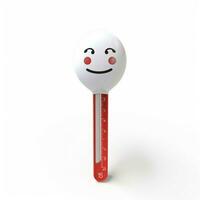 gezicht met thermometer emoji Aan wit achtergrond hoog kwaliteit foto