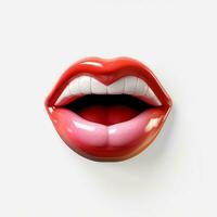 gezicht met tong emoji Aan wit achtergrond hoog kwaliteit foto
