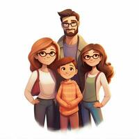 familie Mens vrouw meisje meisje 2d tekenfilm illustraton Aan wit foto