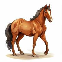 paard 2d vector illustratie tekenfilm in wit achtergrond h foto