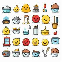 huishouden emoji's 2d tekenfilm vector illustratie Aan wit b foto