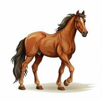 paard 2d tekenfilm vector illustratie Aan wit achtergrond h foto