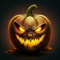 jack-o-lantern 2d tekenfilm illustraton Aan wit achtergrond foto