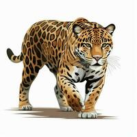 jaguar 2d tekenfilm vector illustratie Aan wit achtergrond foto