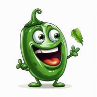 jalapeno 2d vector illustratie tekenfilm in wit pagina foto