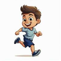 jogging 2d tekenfilm vector illustratie Aan wit achtergrond foto