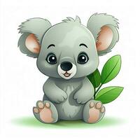 koala 2d tekenfilm vector illustratie Aan wit achtergrond h foto