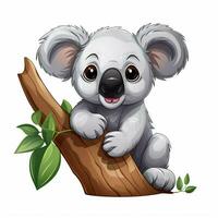 koala 2d tekenfilm vector illustratie Aan wit achtergrond h foto