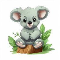 koala 2d tekenfilm vector illustratie Aan wit achtergrond h foto