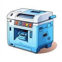 laser printer 2d tekenfilm illustraton Aan wit achtergrond h foto