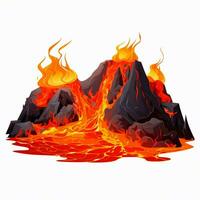 lava 2d tekenfilm vector illustratie Aan wit achtergrond Hoi foto