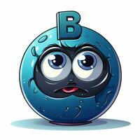 magie 8-ball 2d tekenfilm illustraton Aan wit achtergrond foto